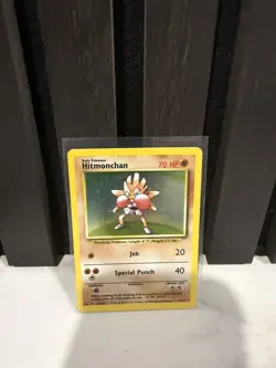 Pokemon TCG Hitmonchan Base Set 7/102 Holo Unlimited Holo Rare - Image 1