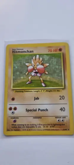 Pokemon TCG Hitmonchan Base Set 7/102 Holo Unlimited Holo Rare - Image 1