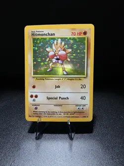 Pokemon TCG Hitmonchan 7/102 Base Set Holo Unlimited Card HP - Image 1