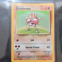 Pokemon TCG Hitmonchan Base Set 7/102 Holo Unlimited Holo Rare - Image 1