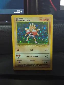 Pokemon TCG Base Set Hitmonchan Holo Rare (7/102) Unlimited (Light Play) - Image 1