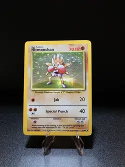 Pokemon TCG Hitmonchan 7/102 Base Set Holo Unlimited Card - Image 1