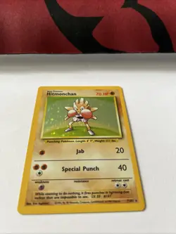 Pokemon TCG Hitmonchan Holo Card, Base Set 7/102 Unlimited - Image 3