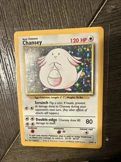 Pokemon Chansey Holo Rare TCG Card Base Set Unlimited 3/102 LP - Image 1
