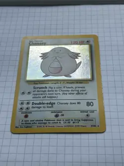 Pokemon Chansey TCG Base Set Holo Unlimited Rare Card 3/102 MP/HP - Image 2