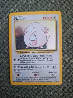 Pokemon Chansey Holo Unlimited Rare TCG Card Base Set 3/102 - Image 1