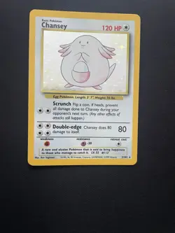 Pokemon TCG Chansey Holo Rare Card Base Set 3/102 - Image 1