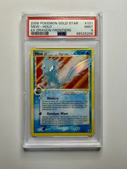 Pokemon Mew Gold Star EX Dragon Frontiers Holo Ultra Rare #101 PSA 9 Mint - Image 1