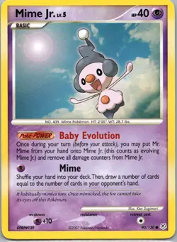 Pokemon TCG Mime Jr 90/130 Diamond Pearl LP - Image 1