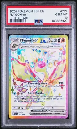 PSA 10 FLYGON EX 222 Pokemon SSP EN-SURGING SPARKS ULTRA RARE - Image 1