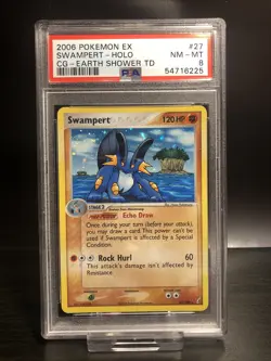 Swampert EX Crystal Guardians Earth Shower Deck 27/100 Holo PSA 8 Pokemon Card - Image 1