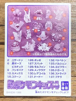 Pokemon Kids' Mini Card Pidgeot Nintendo Bandai Pocket Monsters 1998 Japan - Image 2