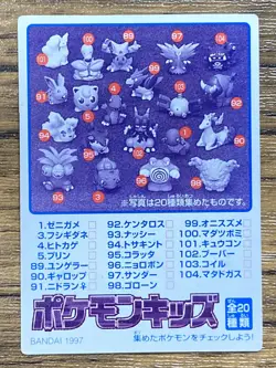 Pokemon Kids' Mini Card Pidgeotto Nintendo Bandai Pocket Monsters 1997 Japan - Image 2