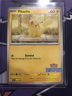 Pikachu ILLUSTRATION CONTEST 2024 PROMO SVP 214 (NM/M) Black Star PROMO Pokemon - Image 1