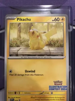 Pikachu ILLUSTRATION CONTEST 2024 PROMO SVP 214 (NM/M) Black Star PROMO Pokemon - Image 2