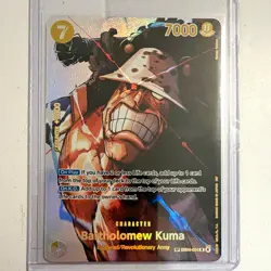 Bandai One Piece Card Game Bartholomew Kuma EB04-054 SP Alt Art Holo 7000 Power - Image 1