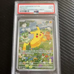 PSA 9 Pokemon Pikachu Paldea Adventure Chest Black Star Promo 088 - Image 1
