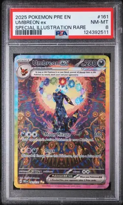 Pokemon PSA 8 NM-MT Umbreon EX 161/131 SIR Prismatic Evolutions - Image 1