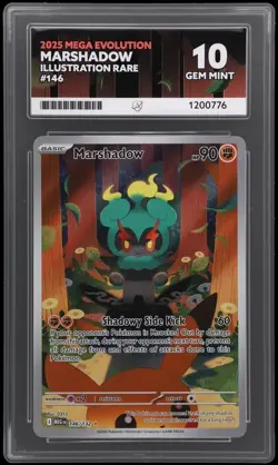 Marshadow 146/132 Mega Evolution Graded Pokemon Card ACE 10 PERFECT SUBS - Image 1