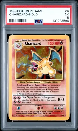 1999 POKEMON GAME #4 CHARIZARD-HOLO PSA 5 - Image 1