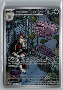 Team Rocket's Weezing 199/182 Illustration Rare Destined Rivals Pokemon Holo NM - Image 1