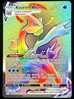 Pokemon Kyurem VMAX 197/196 Lost Origin Rainbow Secret Rare NM - Image 1