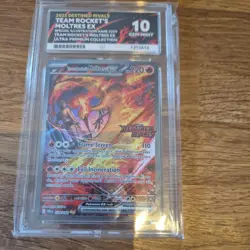 Pokemon TCG Team Rockets Moltres STAMP 229/192 ACE 10 - Image 1