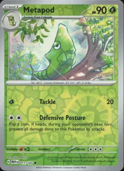 Pokemon Metapod 011/165 Common 151 Reverse Holo Near Mint - Image 1