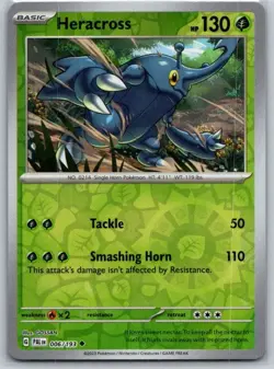 Heracross 006/193 Uncommon Paldea Evolved Pokemon Reverse Holo Near Mint - Image 1
