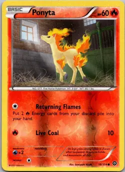 Pokemon XY Steam Siege Ponyta Reverse Holo 16/114 - Image 1