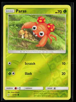 Paras 6/181 Common Reverse Holo Team Up Pokemon NM - Image 1