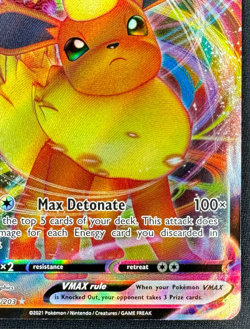 FLAREON VMAX 018/203 NM ULTRA RARE EVOLVING SKIES POKEMON 2021 - Image 2