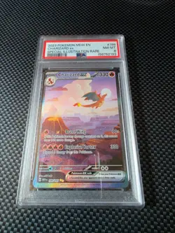 2023 POKEMON MEW EN-151 SPECIAL ILLUSTRATION RARE #199 CHARIZARD EX PSA 8 - Image 1