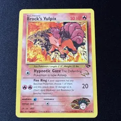 BROCK'S VULPIX 2000 Pokemon Gym Challenge - W Stamp Promo - #37 - NM - Image 1