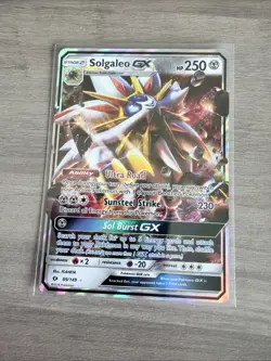 Pokemon TCG Solgaleo GX Sun & Moon Base Set 89/149 Holo Ultra Rare - Image 1