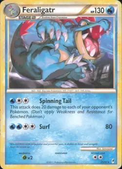 Feraligatr 25/95 Rare Call of Legends Pokemon Damaged - Image 1