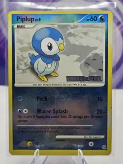 Pokemon Piplup 93/130 Diamond & Pearl Reverse Holo Stamped MP - Image 1