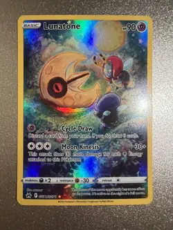 Lunatone GG11/GG70 Holo Rare Full Art Pokemon Crown Zenith Galarian Gallery - Image 3