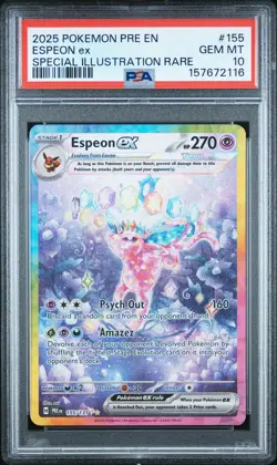 2025 POKEMON PRE EN-PRISMATIC EVOLUTIONS #155 ESPEON EX PSA 10 - Image 1