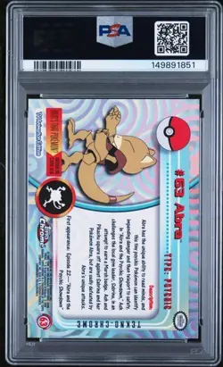 Topps 2000 Chrome Tekno Holo Abra #63 PSA 6 Pokemon Low Pop Of 2 - Image 2