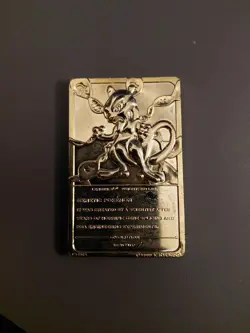 1999 Pokemon Burger King 23k Gold Plated Mewtwo Burger King Card - Image 2