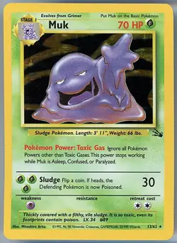 1999 -MUK- Pokemon FOSSIL Rare Holo Foil TCG/CCG Card 13/62 - Image 1