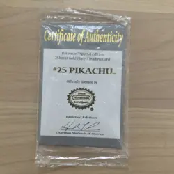 Pokemon PIKACHU Trading Card Bar 23K Gold Plated 1999 Burger King - Image 4