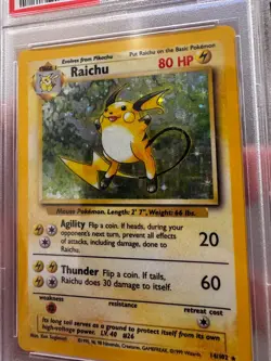 Vintage Pokemon Card Raichu 014/102 Base Set Holo - Image 2
