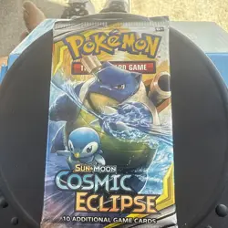 1 X Sealed Cosmic Eclipse Booster Pack (Blastoise & Piplup) - Sun & Moon Pokemon - Image 1