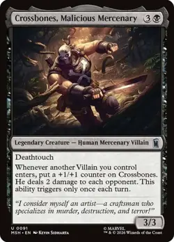 NM Crossbones, Malicious Mercenary, MTG, Super Heroes, Magic the Gathering, 91 - Image 1