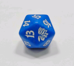 Black Lotus d20 D 20 Spindown Dice Die Blue Magic the Gathering Beatdown Box MTG - Image 1