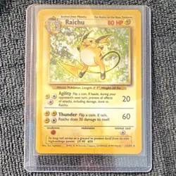 Wizards Raichu 14/102 Base Set Holo Rare 1999 English 80 HP Pokemon TCG - Image 1