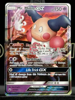 Mr. Mime GX 56/168 Celestial Storm Ultra Rare Pokemon Card Holo 2018 - Image 3