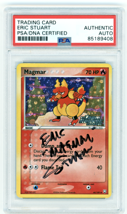 PSA Signed Eric Stuart Magmar 44/109 Pokemon Team Rocket Returns STAMPED - Image 1